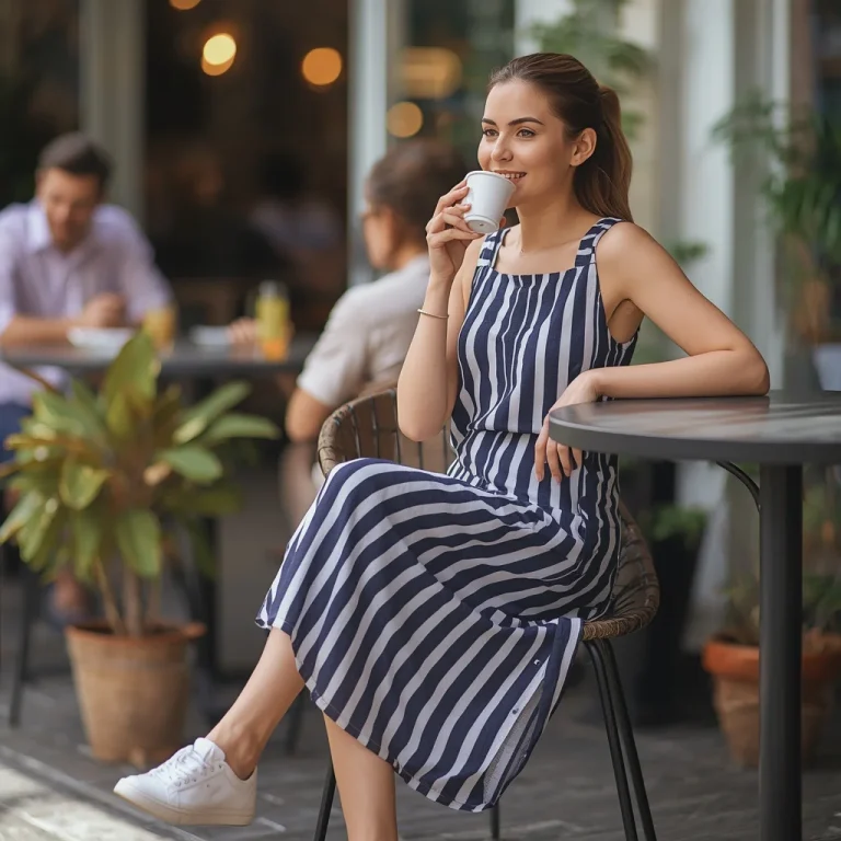 Casual Striped Midi Dress for a Sunny Weekend Brunch | prompt gemini ai