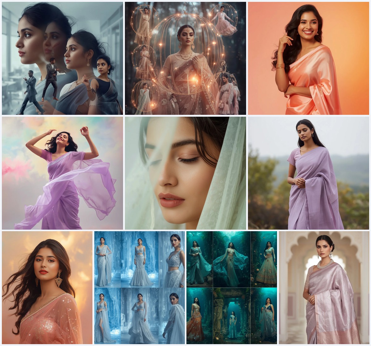 New 10 Saree in Nature AI Prompts for Serene Outdoor Photography