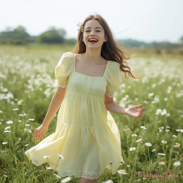 Playful Babydoll Dress for a Whimsical Photo Shoot | ChatGPT photo editing prompts trending Instagram for girl