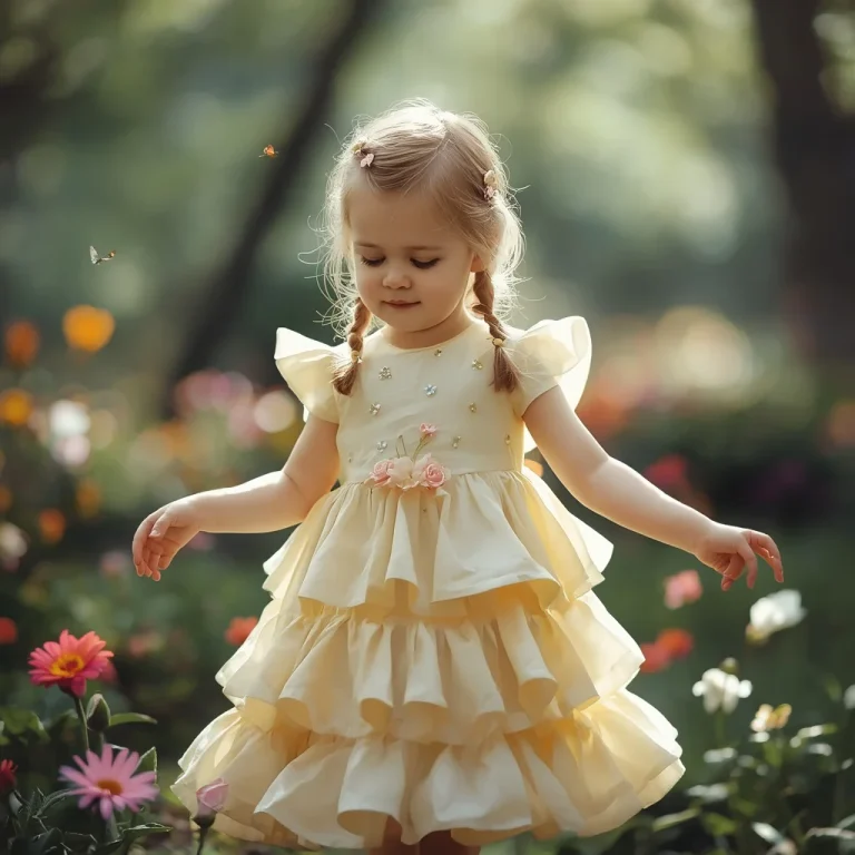 Tiered Ruffle Dress: Whimsical Garden Party Enchantment | Cute Young Girl